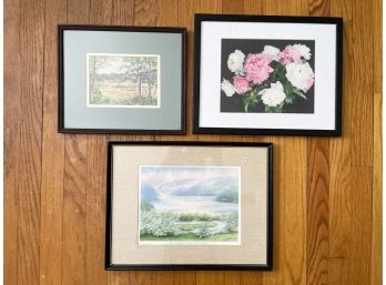 A Series Of Vintage Watercolors And Prints By Elaine Johnson And Friends