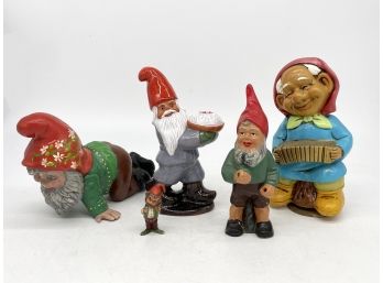 Ceramic And Glass Garden Gnomes