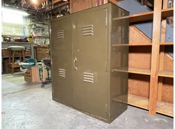 A Vintage Metal Locker Style Cabinet