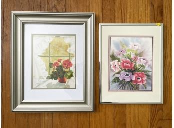 A Pairing Of Watercolor Prints By Elaine Johnson
