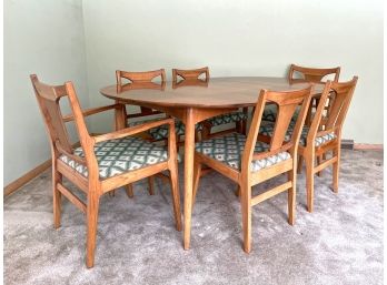 A Fabulous Mid Century Modern Teak Dining Table And Set Of 8 Chairs C. 1960's By Thomasville