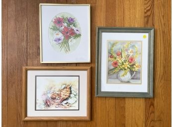 A Trio Of Watercolor Prints By Elaine Johnson