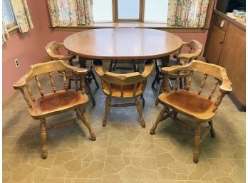 A Vintage Formica And Wood Dining Table And Chair Set
