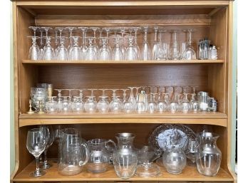 A Large Crystal And Glass Stemware Collection
