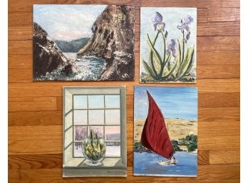 A Series Of Early Oil On Board Paintings By Elaine Johnson