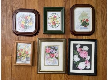 A Series Of Framed Miniature Watercolor Prints