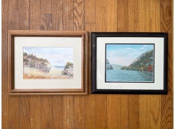 A Pair Of Watercolor Prints By Elaine Johnson
