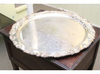 Large Silver On Copper Tray