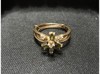 14K Diamond And Gemstone Ring