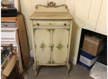 Vintage Cabinet With Floral Stenciling