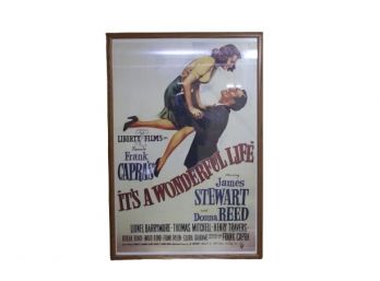 'It's A Wonderful Life' Movie Poster Reproduction Framed In Glass