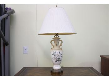 Beautiful Vintage Porcelain Lamp With Floral Design
