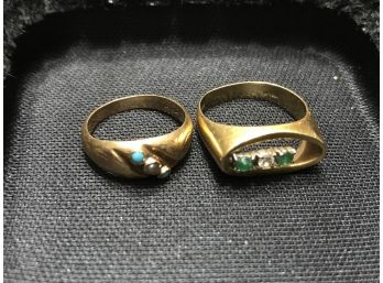 Two 18k Gold Rings With Stones