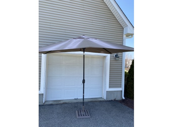 Brown Rectangle Patio Table Umbrella - Stand NOT Included