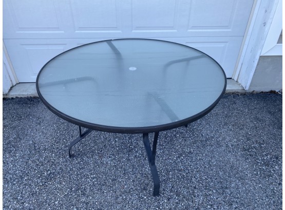 48' Round Outdoor Glass Patio Table