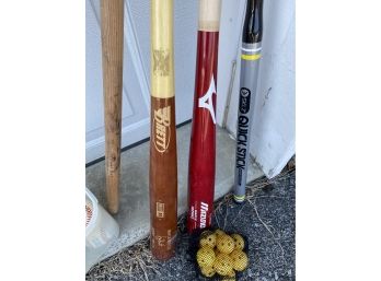 Collection Of Mens Wood Baseball Bats And More