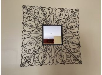 36' Metal Wall Decor With Mirror