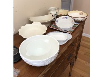 Ceramic Bowls, Pitcher And Bakeware