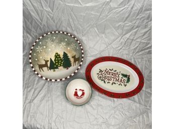 Holiday Bowls And Platter