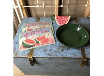 Longaberger Pie Plate With Watermelon Decor