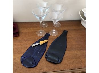 Pressed Wine Glass Cheese Platters With Stemware