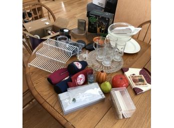 Kitchen Odds And Ends: Glasses, Platter, Pear Timer And Much More
