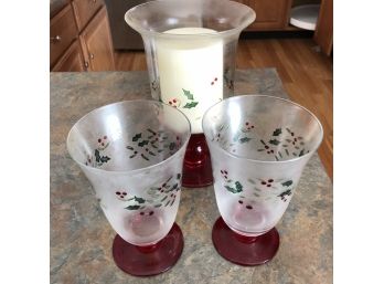Holiday Painted Glassware With Candle