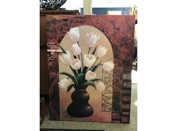 White Tulips, Print On Canvas