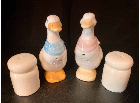 Pair Of Duck Salt And Pepper Shakers And One White Pair