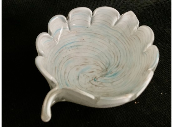 Milk Glass Dish With Rare Color Swirls