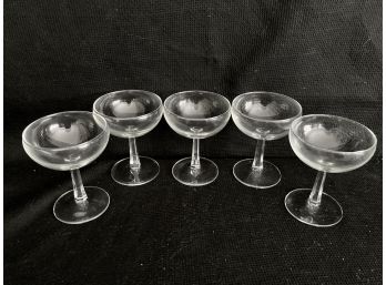 Set Of 5 Coupe Glasses - France