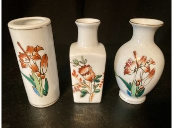 Three Mini 'Made In China' Vases