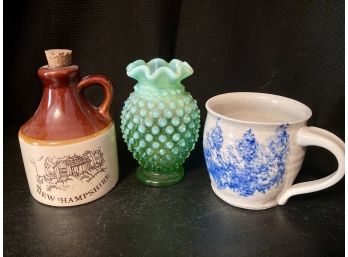 One Mini Vase, One Mini Mug And One Mini Crock