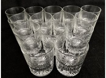 Set Of 14 Short Cut Glass Cups