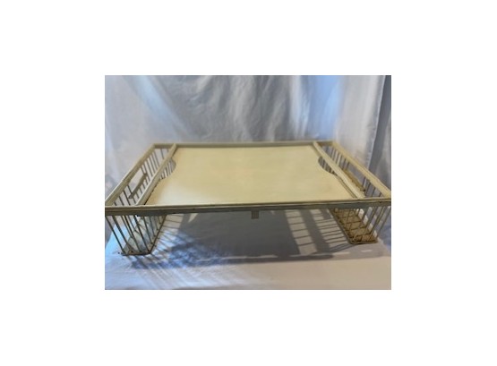 Vintage White Tray And Desk/writing Table With Storage Compartments