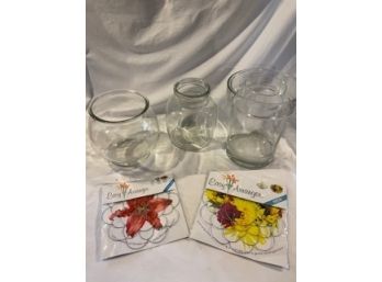 Flower Arrangement Set ~ Glass Vessels