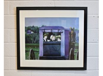 Children In Amish Buggy  - Signed, Print Run 21/1000