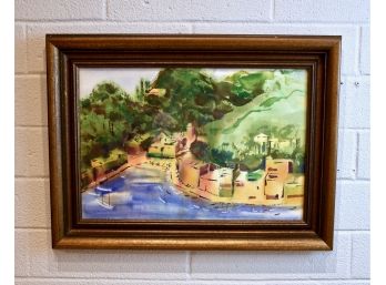 Midcentury Watercolor Landscape Signed And Dated '62