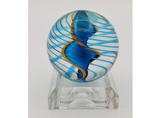 Glass Marble Signed Spectacular