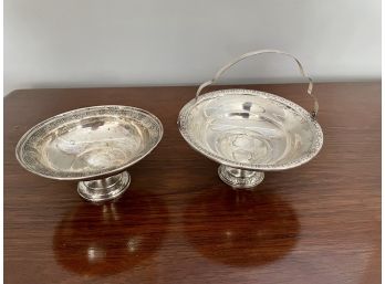 Two Vintage Weighted Sterling Footed Bowls