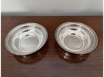 Two Small Rimmed Sterling Bowls From International Sterling