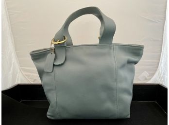 Coach Slate Blue Green Leather Vintage Soho Waverly Hand Bag  #4133