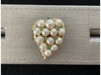 Vintage Heart Shaped Pearl Ring In 14k, Size 8