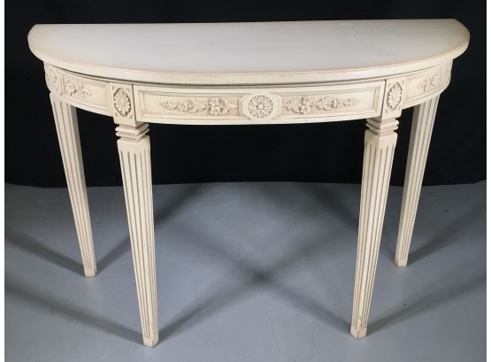Incredible Custom Made French Style Demilune Table From CARLYLE HOTEL In NYC - Hand Carved - VERY WELL MADE !
