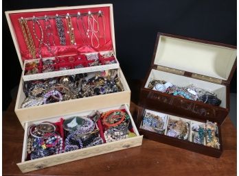 Two Boxes Of Grandmas Jewelry As-Found - Unsorted - SOLD IN BULK - Estate Fresh Jewelry Boxes ( LOT B )