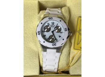 Brand New INVICTA Angel Couture Ladies White Silicone Strap Watch With Brand New Battery - Paid $300