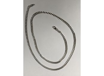 Fabulous New All STERLING SILVER Curb Link 24' Necklace - Excellent Quality - Made In Italy - Just Polished !
