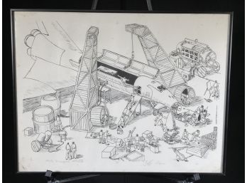 Geoffrey O'Conner Signed & Numbered Print - The Shuttle 14/14 - Needs Good Cleaning / Possible Restoration