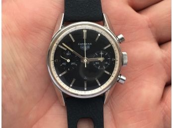 Incredible Vintage 1960s HEUER CARRERA Chronograph Watch - Estate Fresh UNTOUCHED Patina - Seems To Work Fine