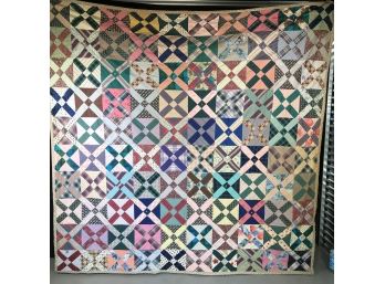 Great Antique American Quilt - Stored In Blanket Chest For Past 65 Years - BRIGHT Colors & Great Condition